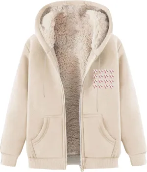 Fleece Hoodie for Men Warm Full Zip Sherpa Lined Warm Sweatshirts Jacket Athletic Hoodies Coats Winter Jacket