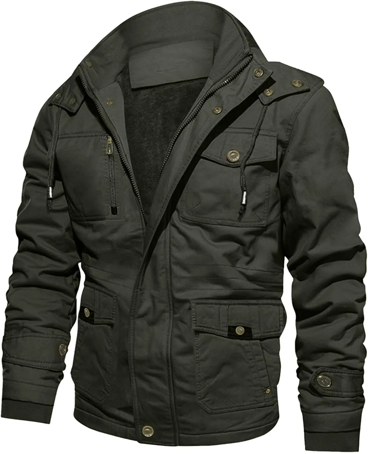 Fleece Lined Hooded Sweatshirts Zipper Sherpa Fluffy Workout Warm Casual Jacket Coat Fluffy Fuzzy Sweaters Plush Coat