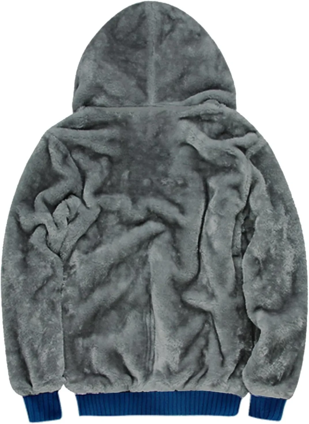 Fleece Lined Hooded Sweatshirts Zipper Sherpa Fluffy Workout Warm Casual Jacket Coat Fluffy Fuzzy Sweaters Plush Coat