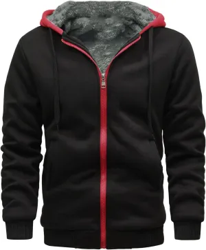 Fleece Lined Hooded Sweatshirts Zipper Sherpa Fluffy Workout Warm Casual Jacket Coat Fluffy Fuzzy Sweaters Plush Coat