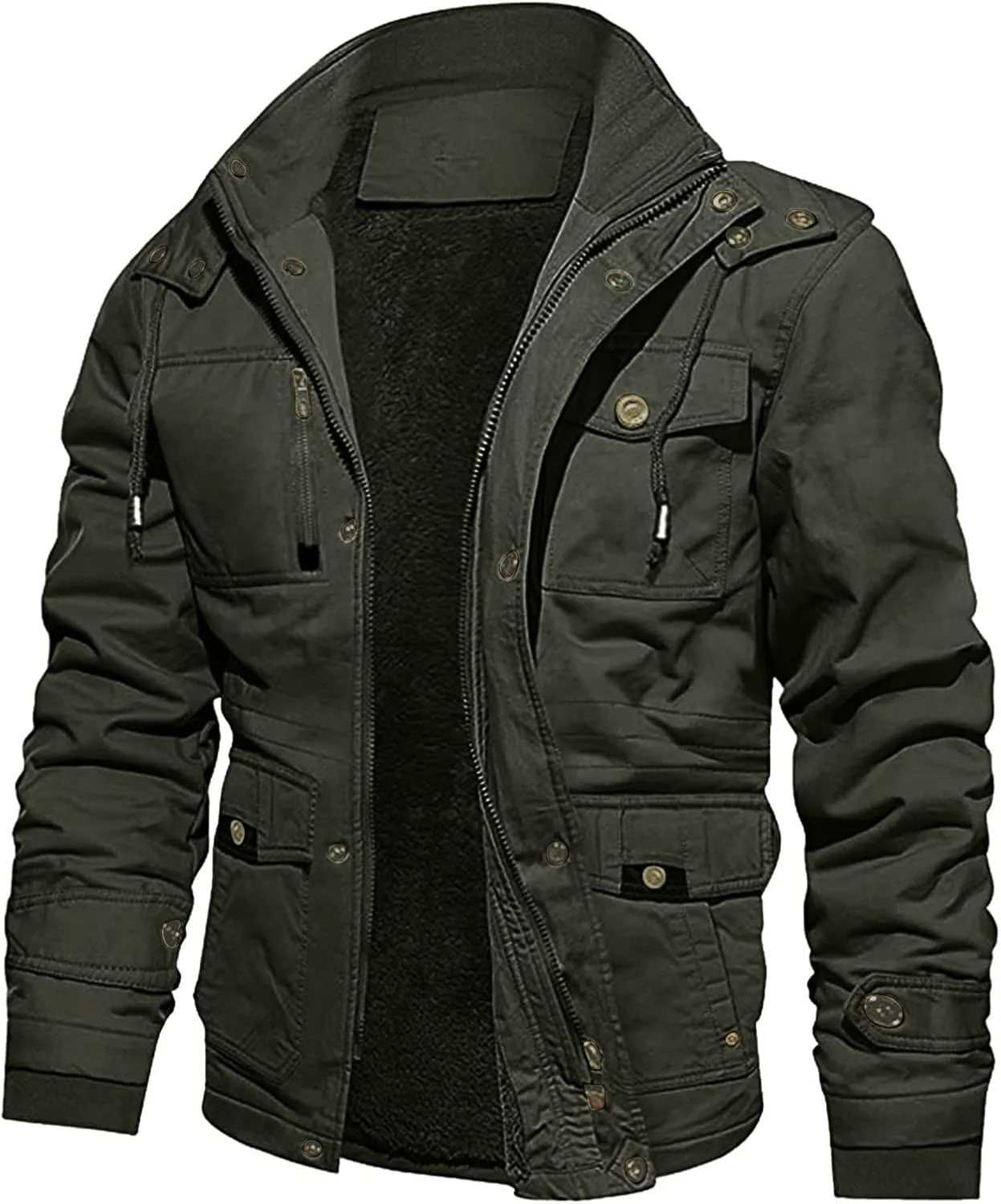 Fleece Lined Hooded Sweatshirts Zipper Sherpa Fluffy Workout Warm Casual Jacket Coat Fluffy Fuzzy Sweaters Plush Coat