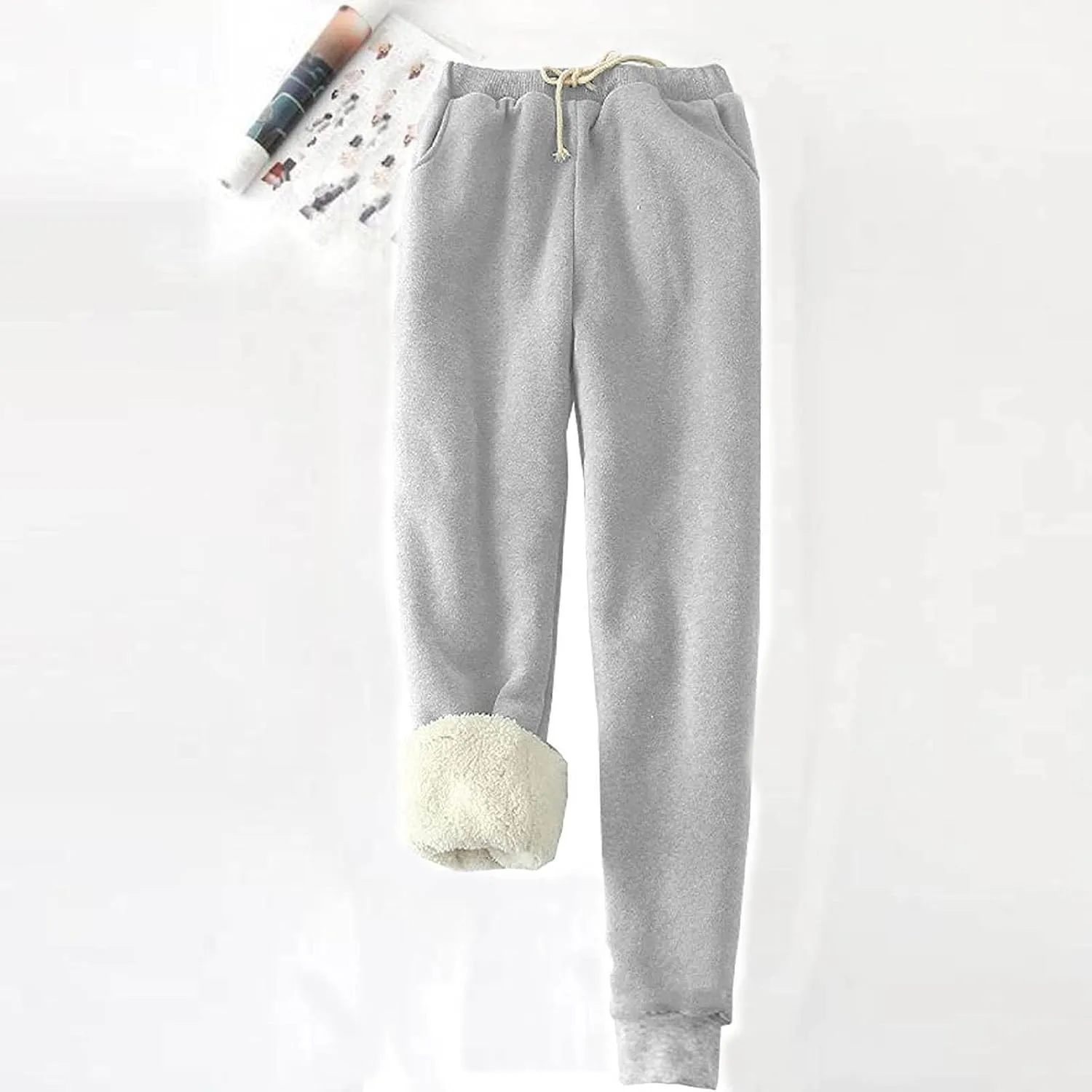 Fleece Lined Sweatpants Women Winter Sherpa Joggers Warm Joggers Track Pant Casual Baggy Pant Fleece Sweatpants Pants