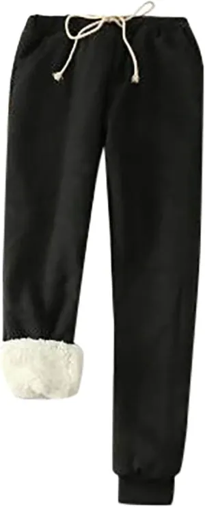 Fleece Lined Sweatpants Women Winter Sherpa Joggers Warm Joggers Track Pant Casual Baggy Pant Fleece Sweatpants Pants