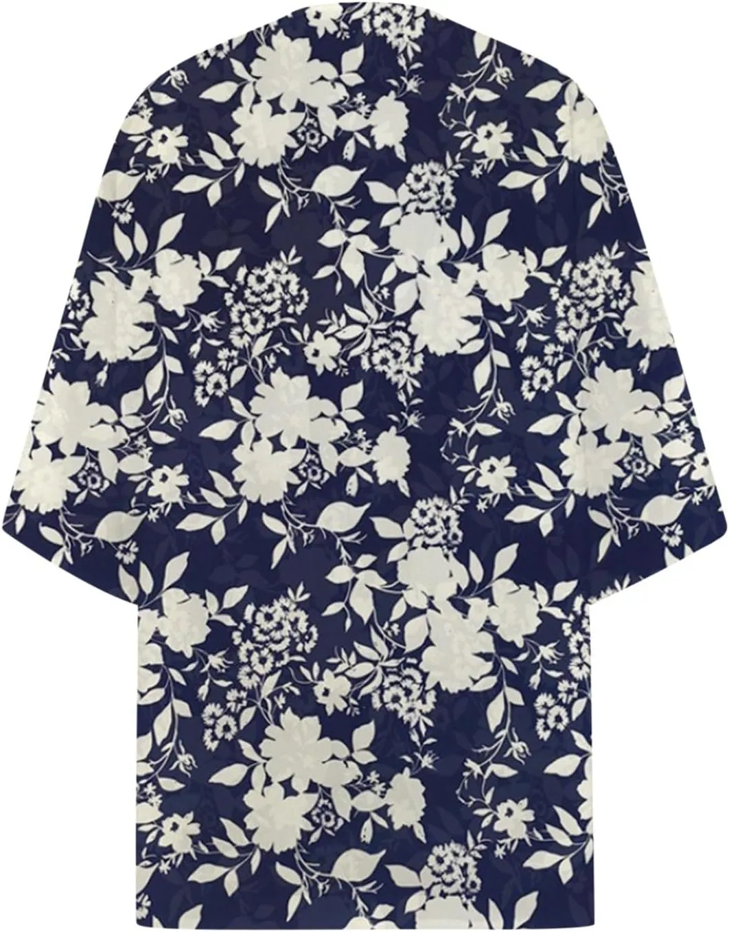 Floral Lightweight Cardigans for Women Summer Chiffion Open Front Coverup Tops Casual Beach 3/4 Sleeve Cardigan Trendy