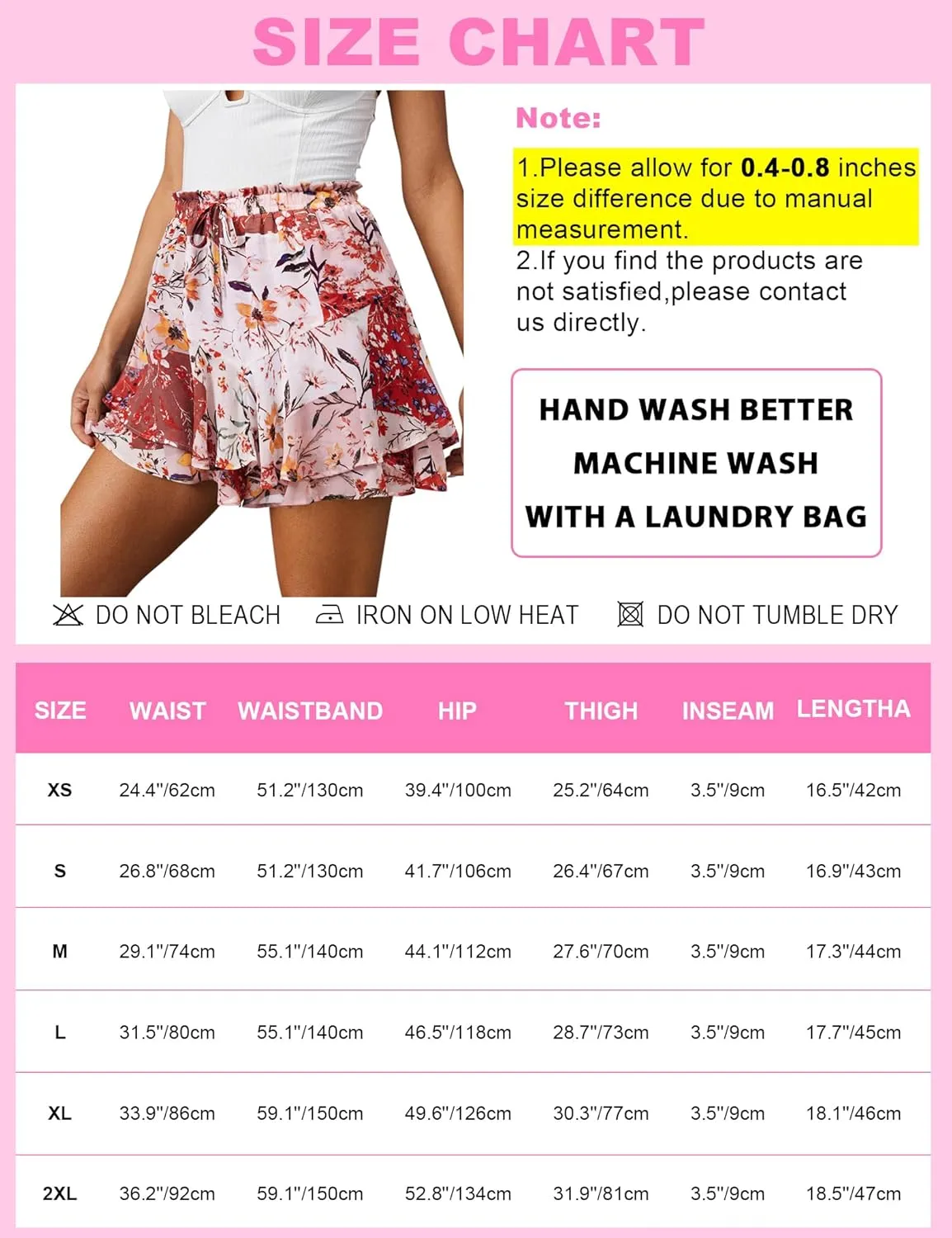 Flowy Shorts for Women Casual Cute Floral Skorts Chiffon Ruffle Tennis Mini Skirts Butterfly Summer Boho Shorts