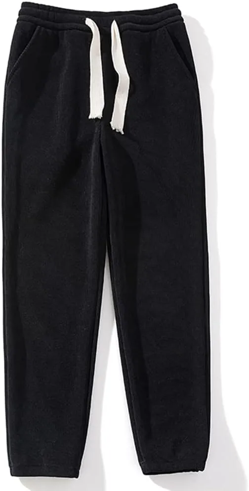 Flygo Women's Fleece Lined Sweatpants Corduroy Cinch Bottom Joggers Winter Pants