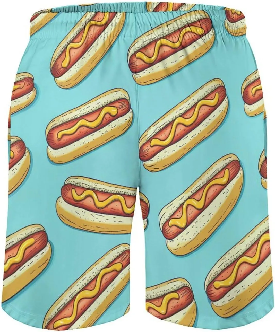 Food Pattern Men's Athletic Running Shorts with Pockets Lightweight Beach Shorts Quick Dry