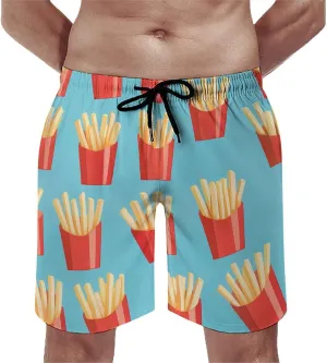 Food Pattern Men's Athletic Running Shorts with Pockets Lightweight Beach Shorts Quick Dry