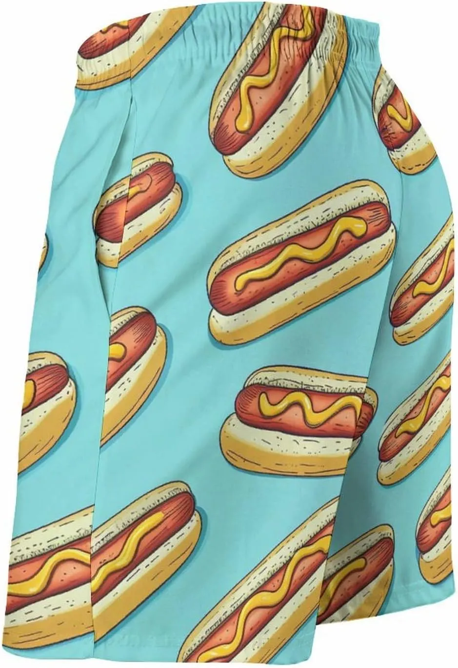 Food Pattern Men's Athletic Running Shorts with Pockets Lightweight Beach Shorts Quick Dry