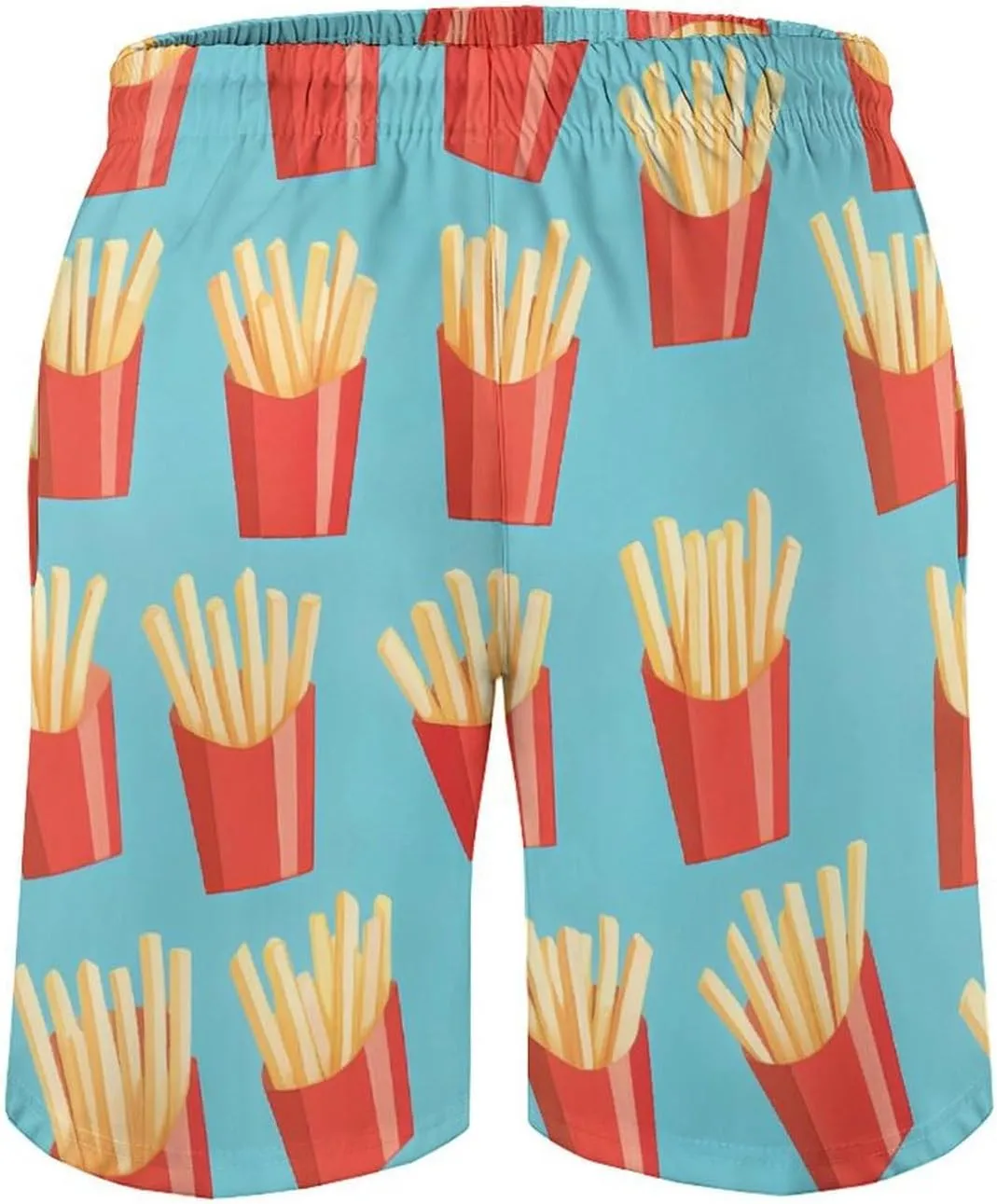 Food Pattern Men's Athletic Running Shorts with Pockets Lightweight Beach Shorts Quick Dry