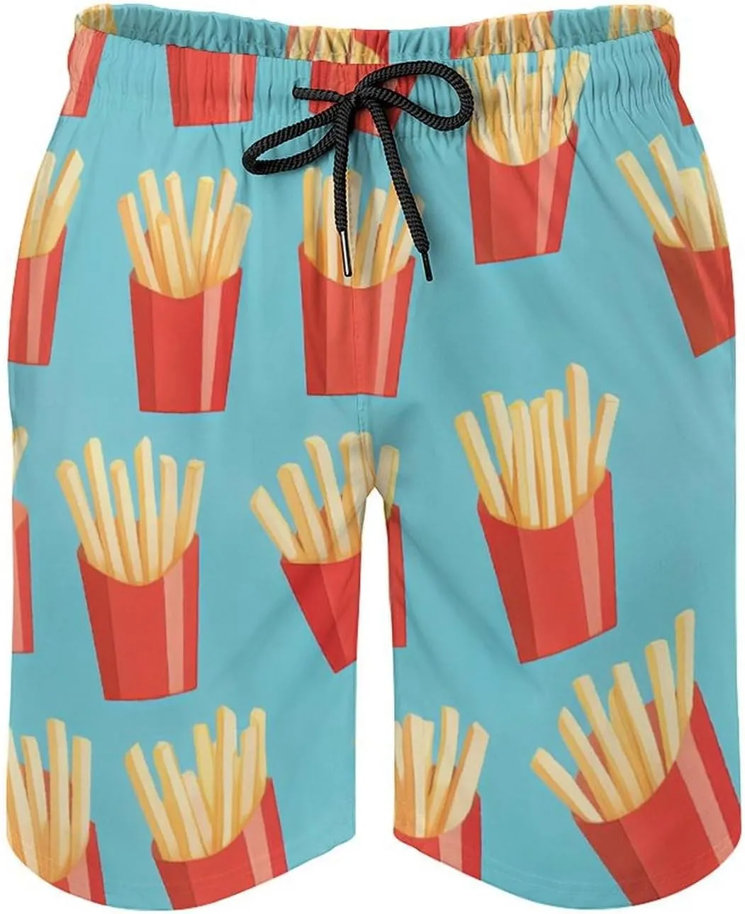 Food Pattern Men's Athletic Running Shorts with Pockets Lightweight Beach Shorts Quick Dry