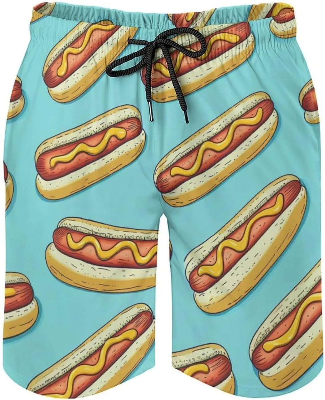 Food Pattern Men's Athletic Running Shorts with Pockets Lightweight Beach Shorts Quick Dry