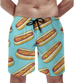 Food Pattern Men's Athletic Running Shorts with Pockets Lightweight Beach Shorts Quick Dry