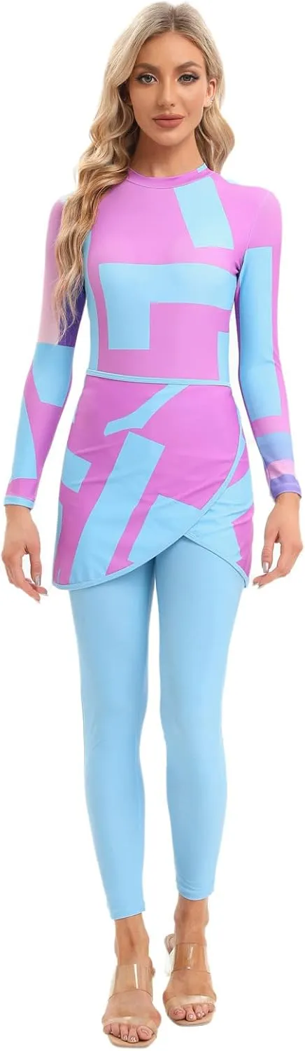 FYMNSI Women Modest Burkini Swimsuits Muslim Swimwear Full Body Islamic Swim Tops Pants Hijab 4 Piece Rash Guard S-XL