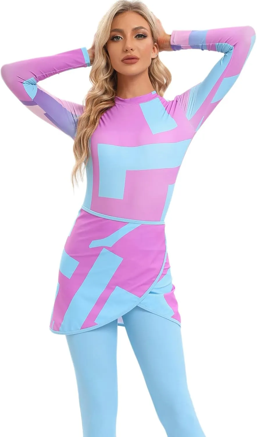 FYMNSI Women Modest Burkini Swimsuits Muslim Swimwear Full Body Islamic Swim Tops Pants Hijab 4 Piece Rash Guard S-XL