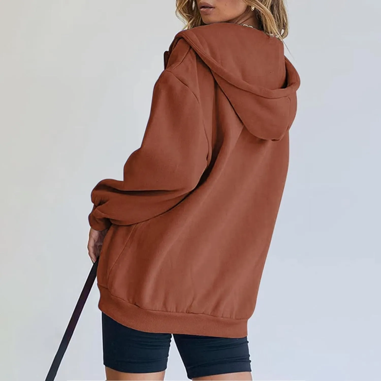 GIERIDUC Womens Zip Up Hoodies Long Sleeve Fall Oversized Sweatshirts Fleece Y2K Jacket with Pockets Trendy Fashion Clothes