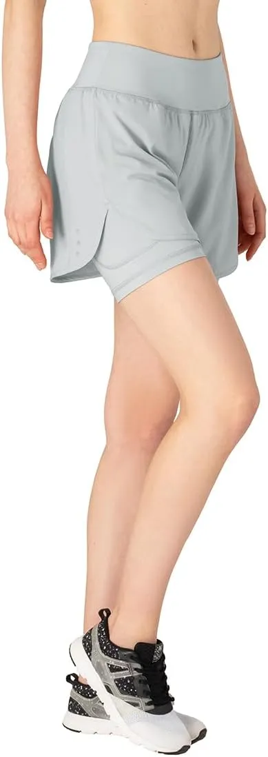 Gopune Women's 2 in 1 Running Shorts Workout Athletic Gym Yoga Shorts Liner