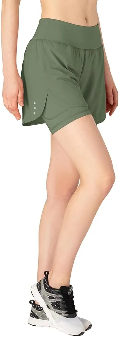 Gopune Women's 2 in 1 Running Shorts Workout Athletic Gym Yoga Shorts Liner