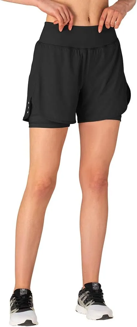 Gopune Women's 2 in 1 Running Shorts Workout Athletic Gym Yoga Shorts Liner