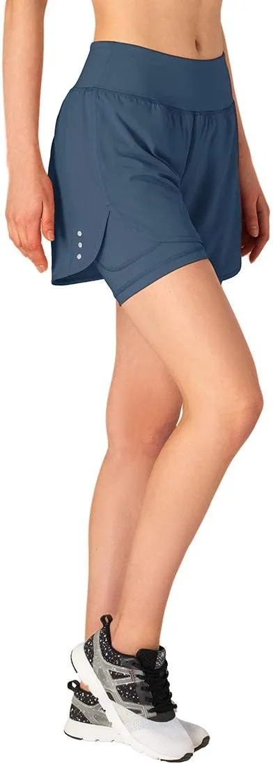 Gopune Women's 2 in 1 Running Shorts Workout Athletic Gym Yoga Shorts Liner
