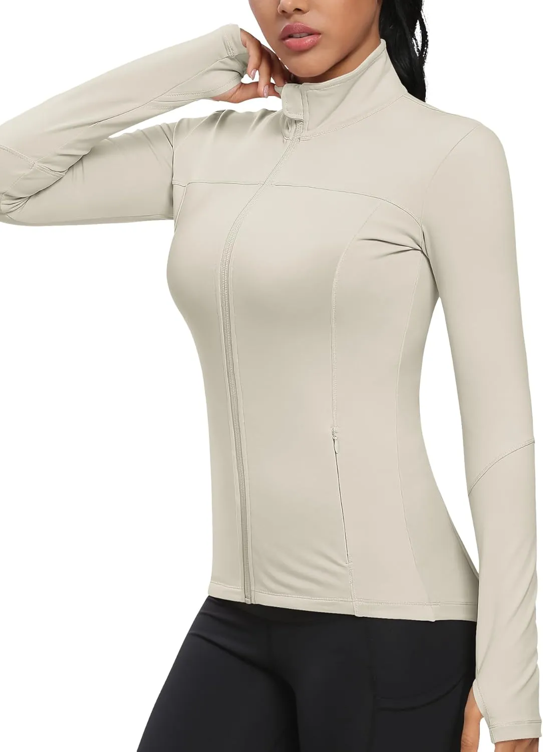 GYM RAINBOW Workout Jackets for Women, Full Zip Slim Fit Lightweight Athletic Running Sports Track Jacket with Pockets