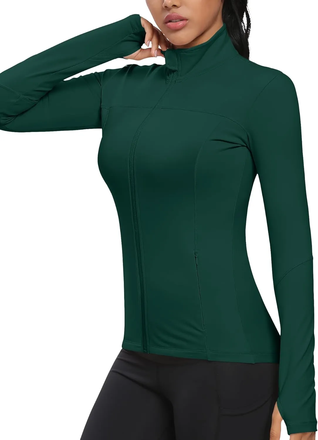 GYM RAINBOW Workout Jackets for Women, Full Zip Slim Fit Lightweight Athletic Running Sports Track Jacket with Pockets