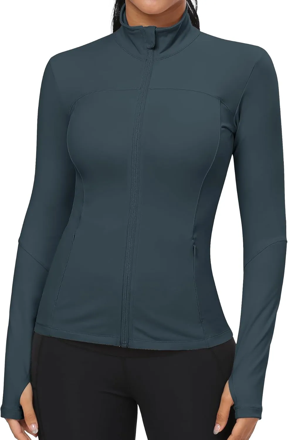 GYM RAINBOW Workout Jackets for Women, Full Zip Slim Fit Lightweight Athletic Running Sports Track Jacket with Pockets