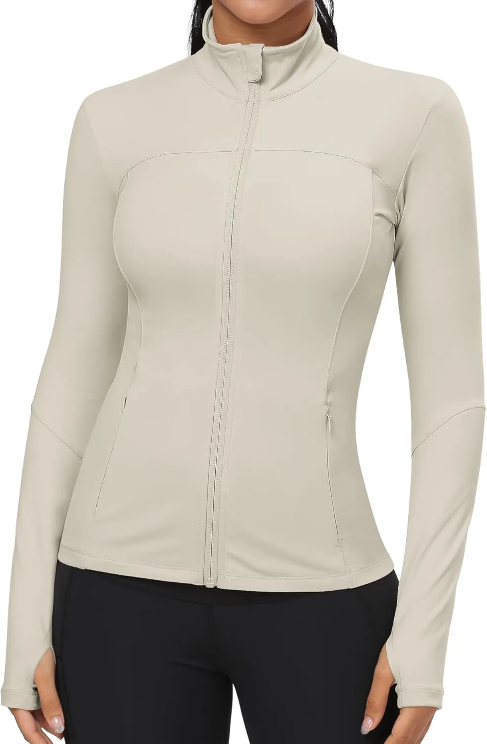 GYM RAINBOW Workout Jackets for Women, Full Zip Slim Fit Lightweight Athletic Running Sports Track Jacket with Pockets