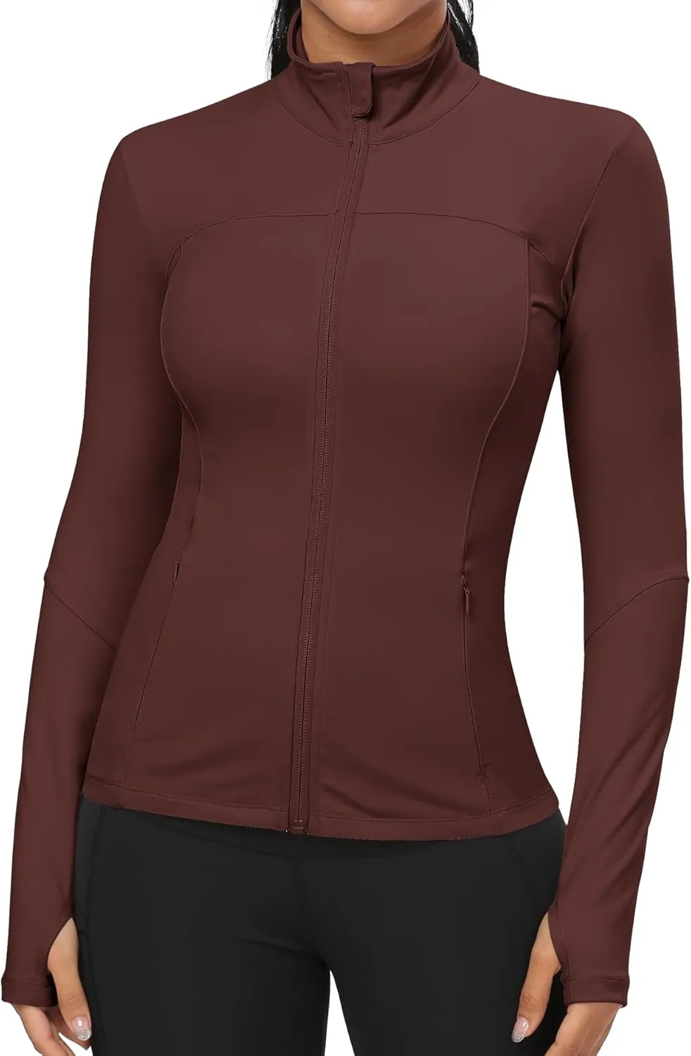 GYM RAINBOW Workout Jackets for Women, Full Zip Slim Fit Lightweight Athletic Running Sports Track Jacket with Pockets