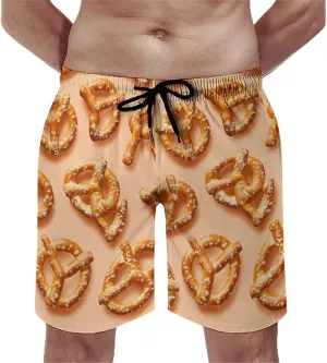 Hamburger Pattern Men's Athletic Running Shorts with Pockets Lightweight Beach Shorts Quick Dry