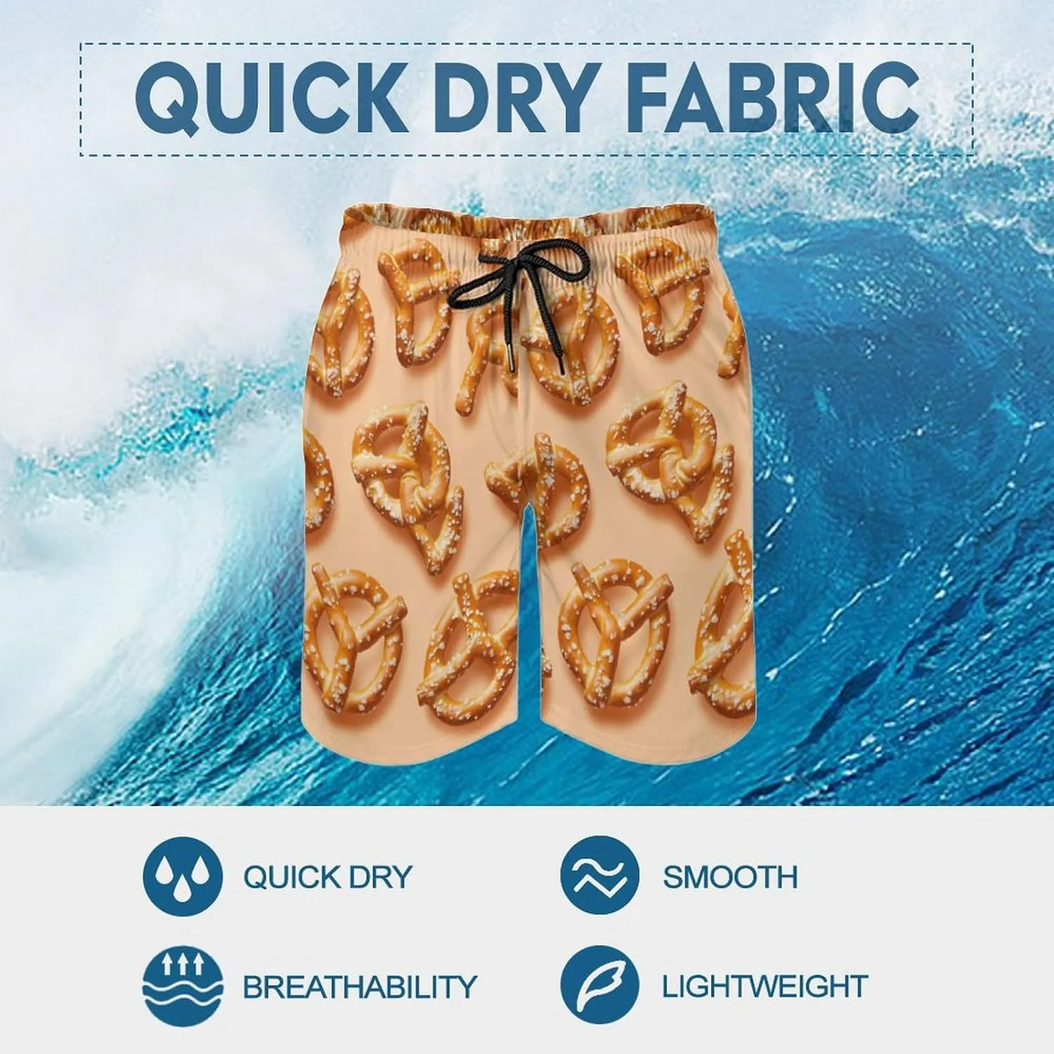 Hamburger Pattern Men's Athletic Running Shorts with Pockets Lightweight Beach Shorts Quick Dry
