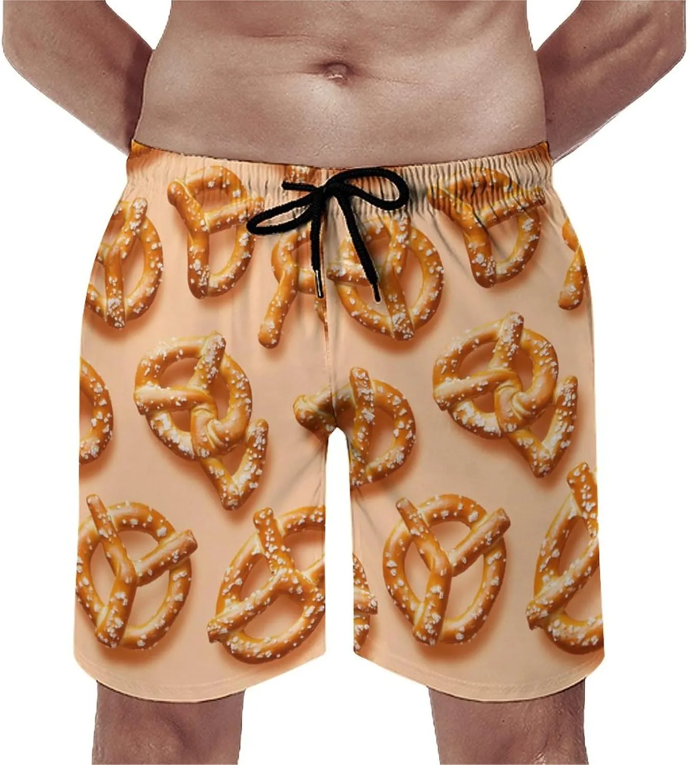 Hamburger Pattern Men's Athletic Running Shorts with Pockets Lightweight Beach Shorts Quick Dry