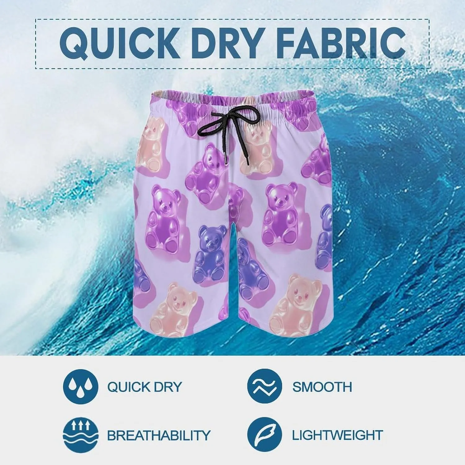 Hamburger Pattern Men's Athletic Running Shorts with Pockets Lightweight Beach Shorts Quick Dry