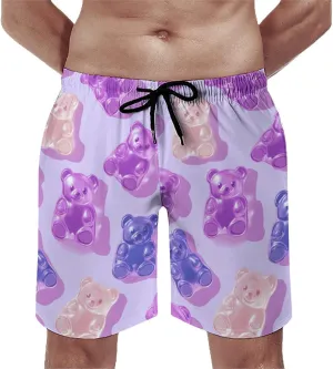 Hamburger Pattern Men's Athletic Running Shorts with Pockets Lightweight Beach Shorts Quick Dry