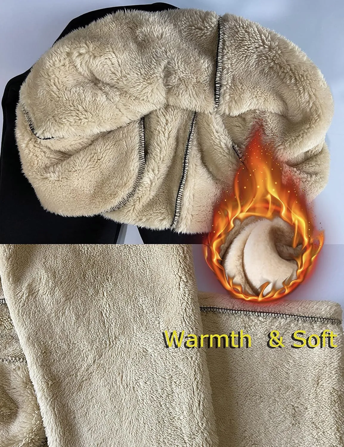 HangNiFang Boys Girls Fleece Lined Sweatpants Elastic Waist Winter Warm Jogger Pants