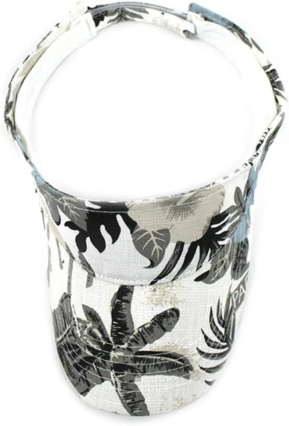 Hawaii Flower Printed Sun Visor Hats for Women Men Wide Brim Adjustable Sun Baseball Tennis Cap