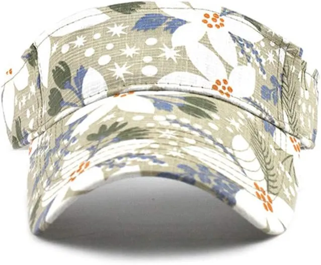Hawaii Flower Printed Sun Visor Hats for Women Men Wide Brim Adjustable Sun Baseball Tennis Cap