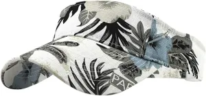 Hawaii Flower Printed Sun Visor Hats for Women Men Wide Brim Adjustable Sun Baseball Tennis Cap