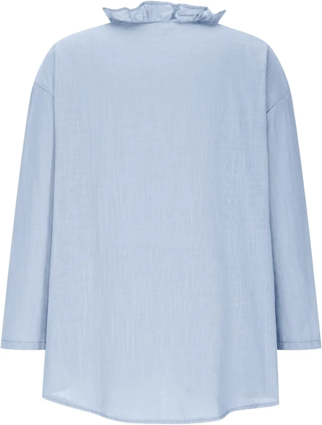 HGps8w 3/4 Sleeve Linen Shirts for Women 2025 Summer Ruffle V Neck Leisure Tops Loose Casual Tunic Tees Blouses