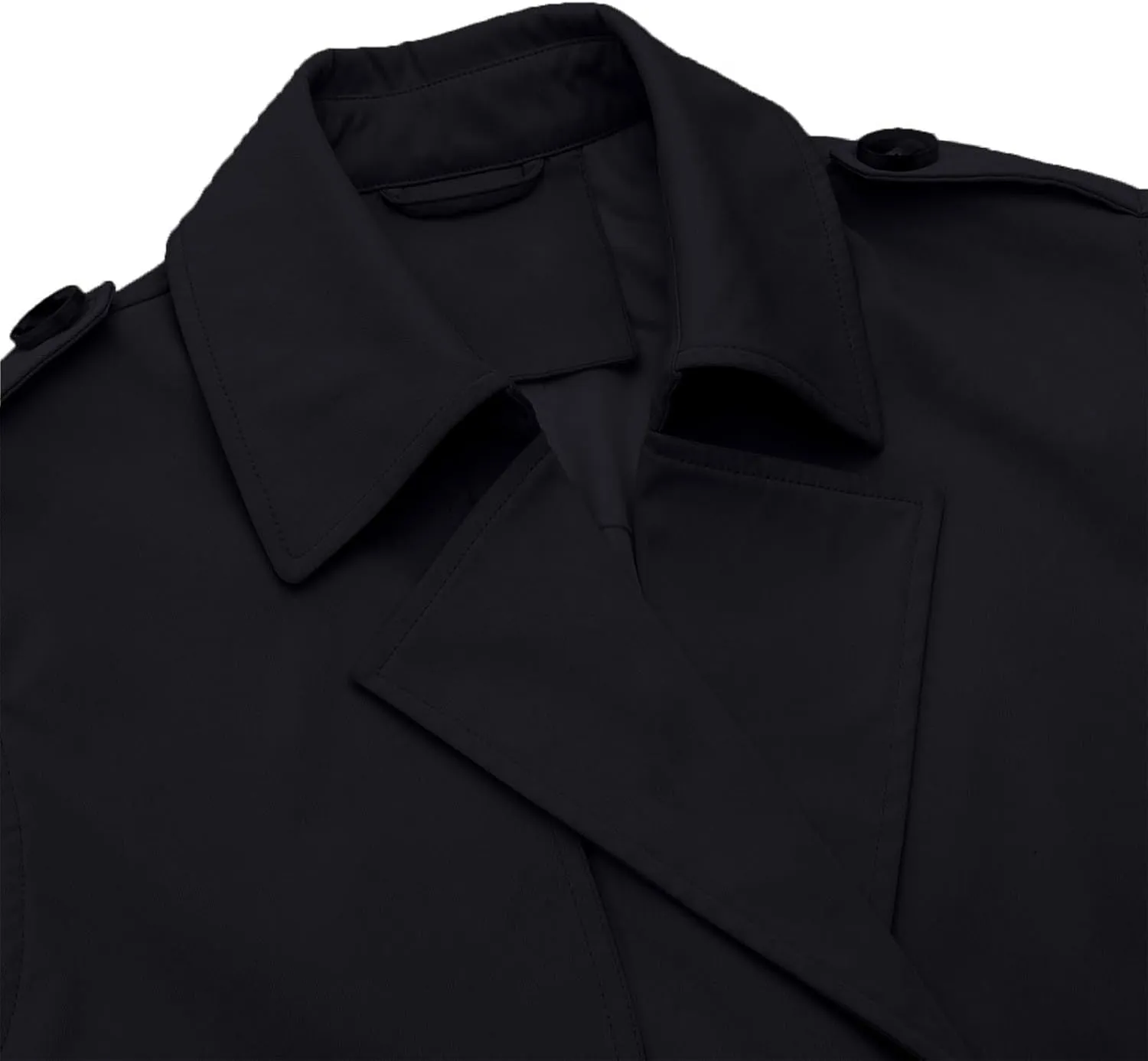 HGps8w Women's Chic Sleeveless Long Trench Coats Classic Lapel Double Breasted Mid-Length Belted Overcoat Dress Jacket