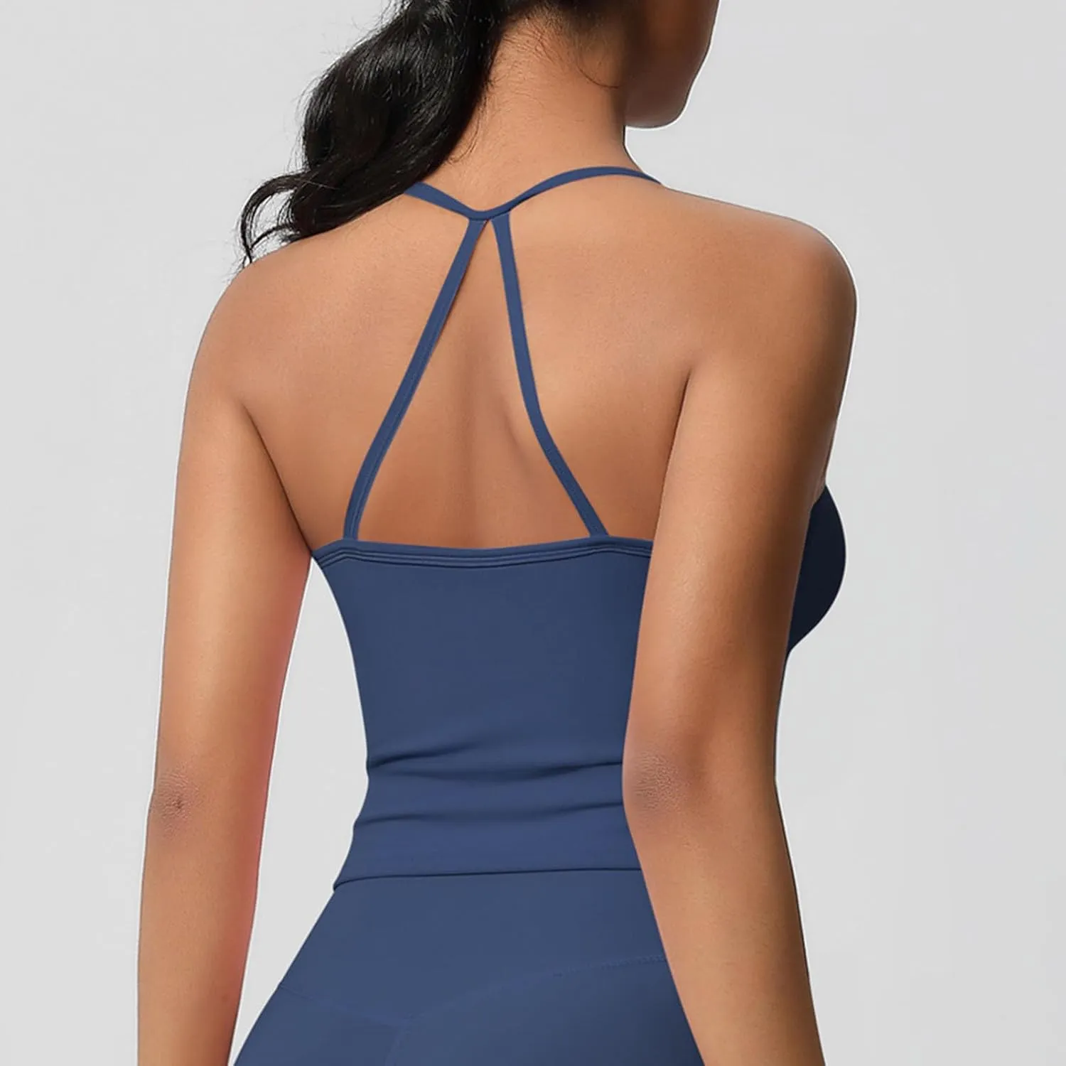 HGps8w Women's Spaghetti Straps Workout Tank Top Sleeveless Casual 2025 Summer Quick Dry Breathable Athletic Yoga Shirts