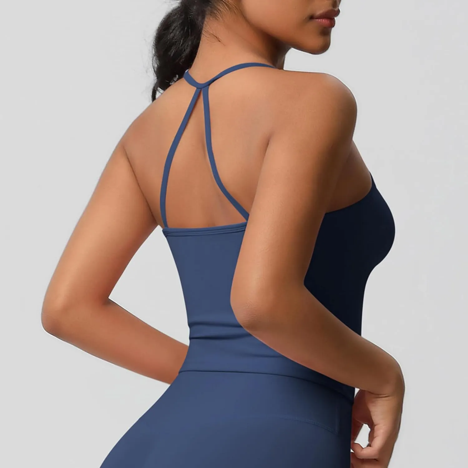 HGps8w Women's Spaghetti Straps Workout Tank Top Sleeveless Casual 2025 Summer Quick Dry Breathable Athletic Yoga Shirts