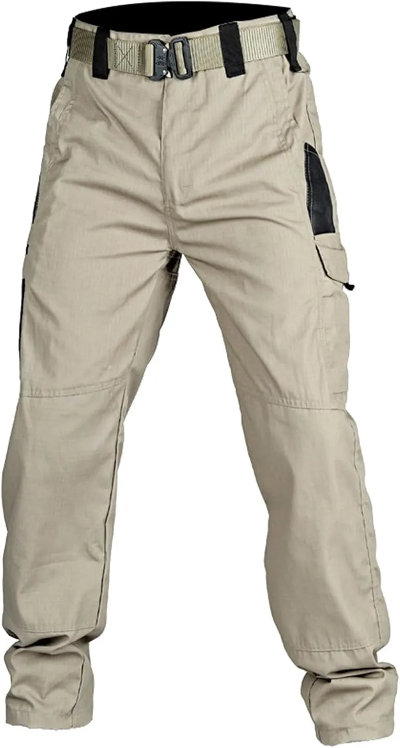 Hiking Pants for Men Lightweight Waterproof Baggy Cargo Pants Casual Straight Leg Trousers with Pockets