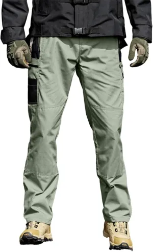 Hiking Pants for Men Lightweight Waterproof Baggy Cargo Pants Casual Straight Leg Trousers with Pockets