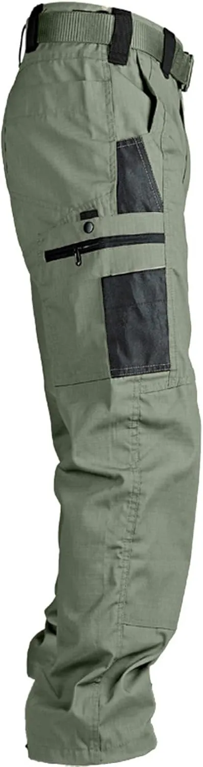 Hiking Pants for Men Lightweight Waterproof Baggy Cargo Pants Casual Straight Leg Trousers with Pockets