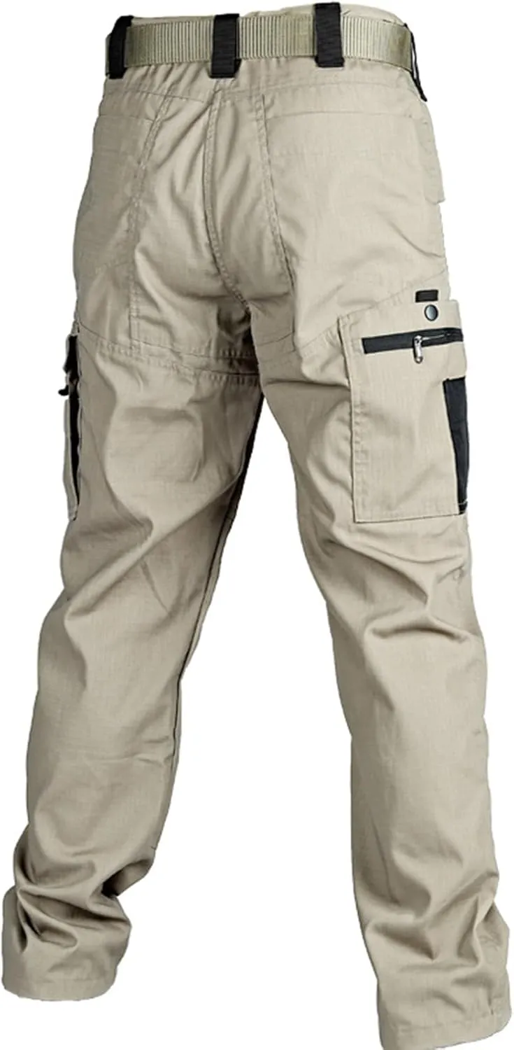 Hiking Pants for Men Lightweight Waterproof Baggy Cargo Pants Casual Straight Leg Trousers with Pockets