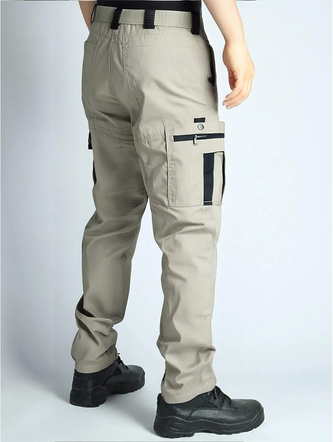 Hiking Pants for Men Lightweight Waterproof Baggy Cargo Pants Casual Straight Leg Trousers with Pockets