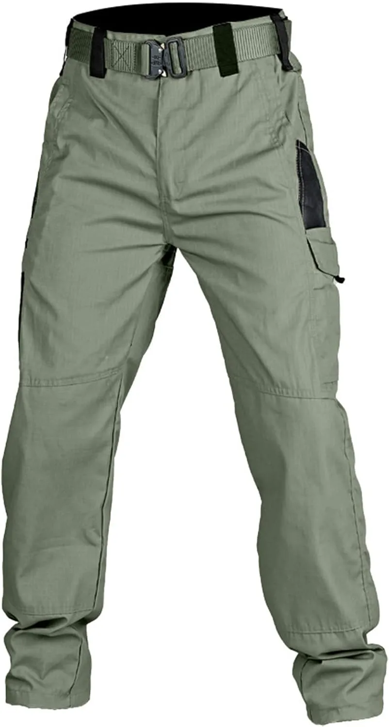 Hiking Pants for Men Lightweight Waterproof Baggy Cargo Pants Casual Straight Leg Trousers with Pockets