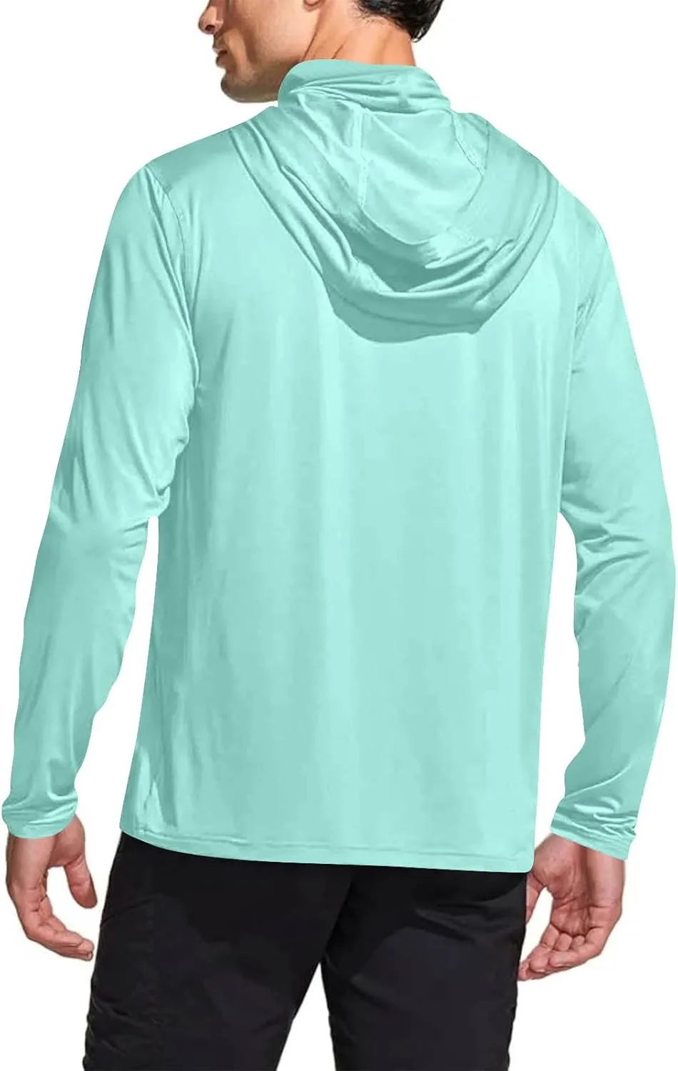 Hooded Fishing Shirts for Men with Mask Outdoor Long Sleeve Sun Shirt UPF 50 Rash Guards Lightweight Cooling Hoodies