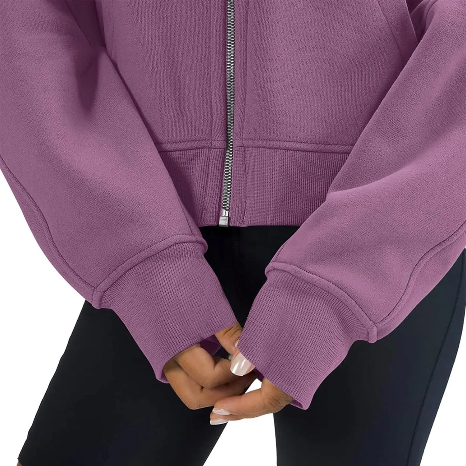Hoodies for Women Full Zip Up Cropped Sweatshirts Fleece Jackets Casual Comfy Gym Tops Athletic Hoodie with Pockets